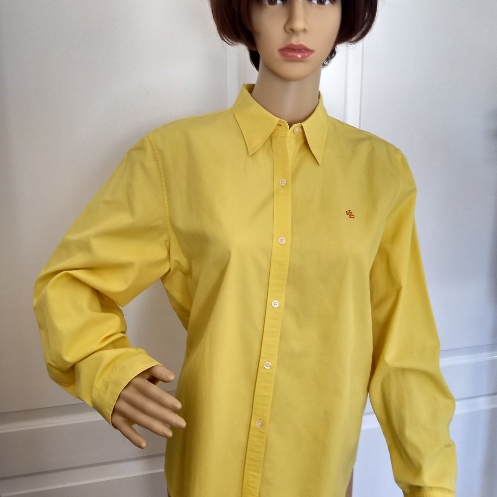 Ralph Lauren button down yellow L blouse